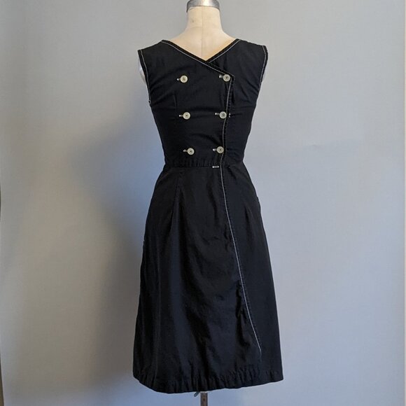 Vintage Handmade 1950s Sleeveless A-Line Sailor Inspired Dress XS - Picture 3 of 12